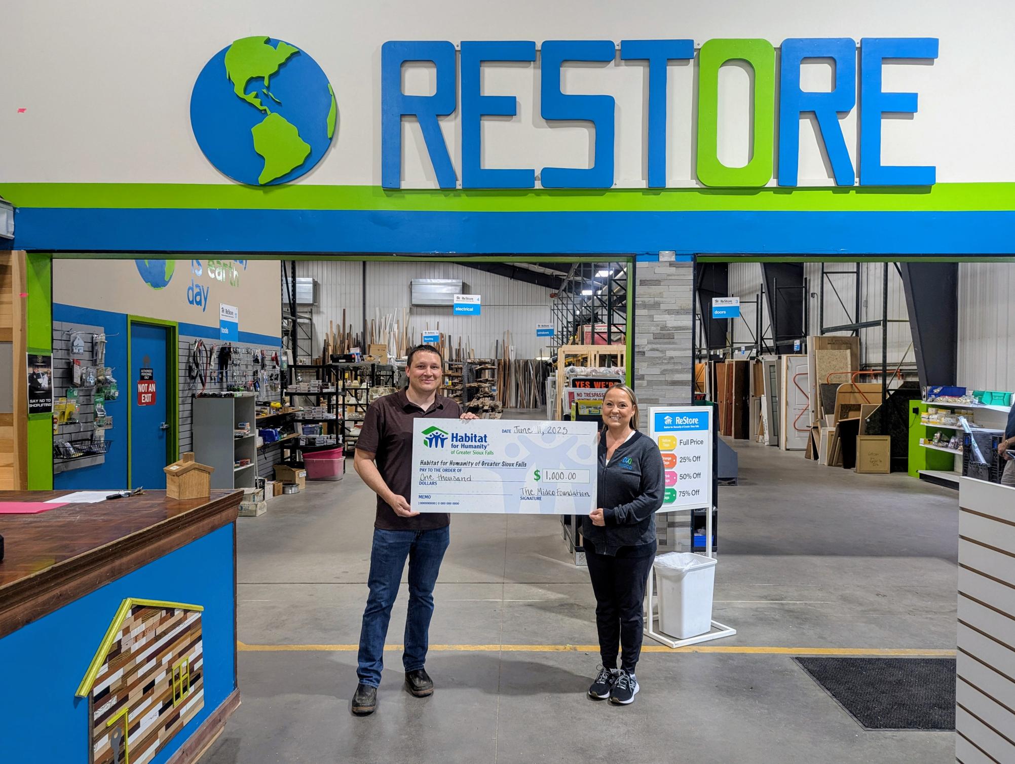 Habitat For Humanity of Greater Sioux Falls with Midco Grant