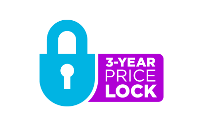 Promotional graphic showing the Midco 3-Year Price Lock.