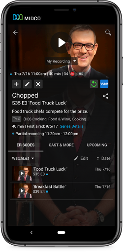 Midco TV screen displaying the show